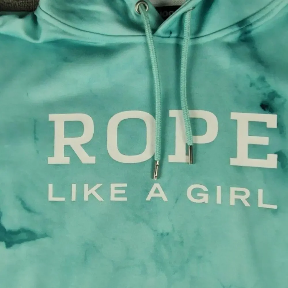 Hooey Hoodie Sweatshirt Womens XL Blue Rope Like A Girl Marble Fleece Pullover